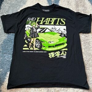 Bad Habits Anime Car Graphic Tshirt
